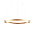 Novena Capela 1 Light Ring Pendant Light Satin Gold Paint White Silicone