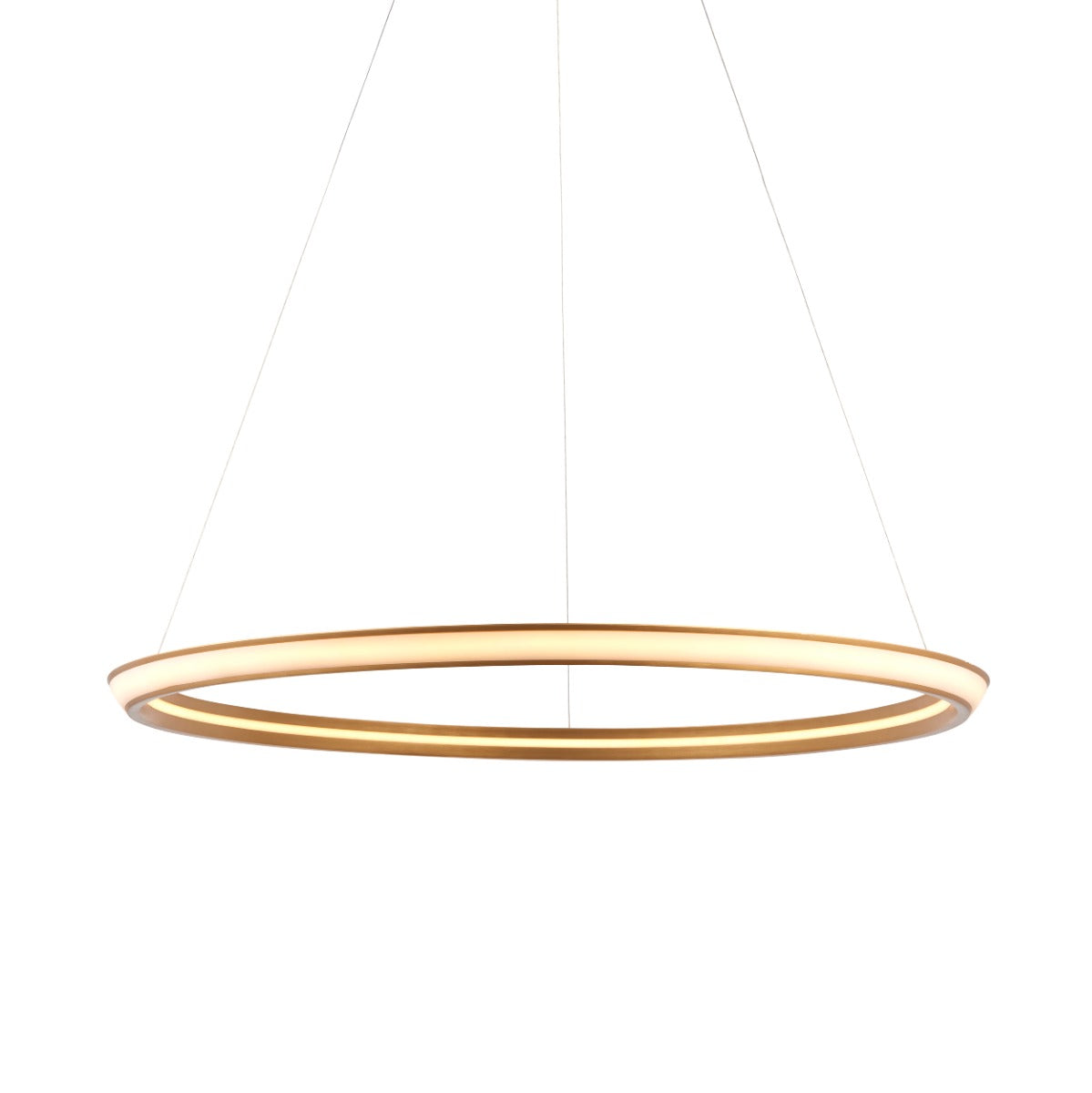 Novena Capela 1 Light Ring Pendant Light Satin Gold Paint White Silicone