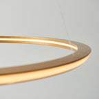 Novena Capela 1 Light Ring Pendant Light Satin Gold Paint White Silicone