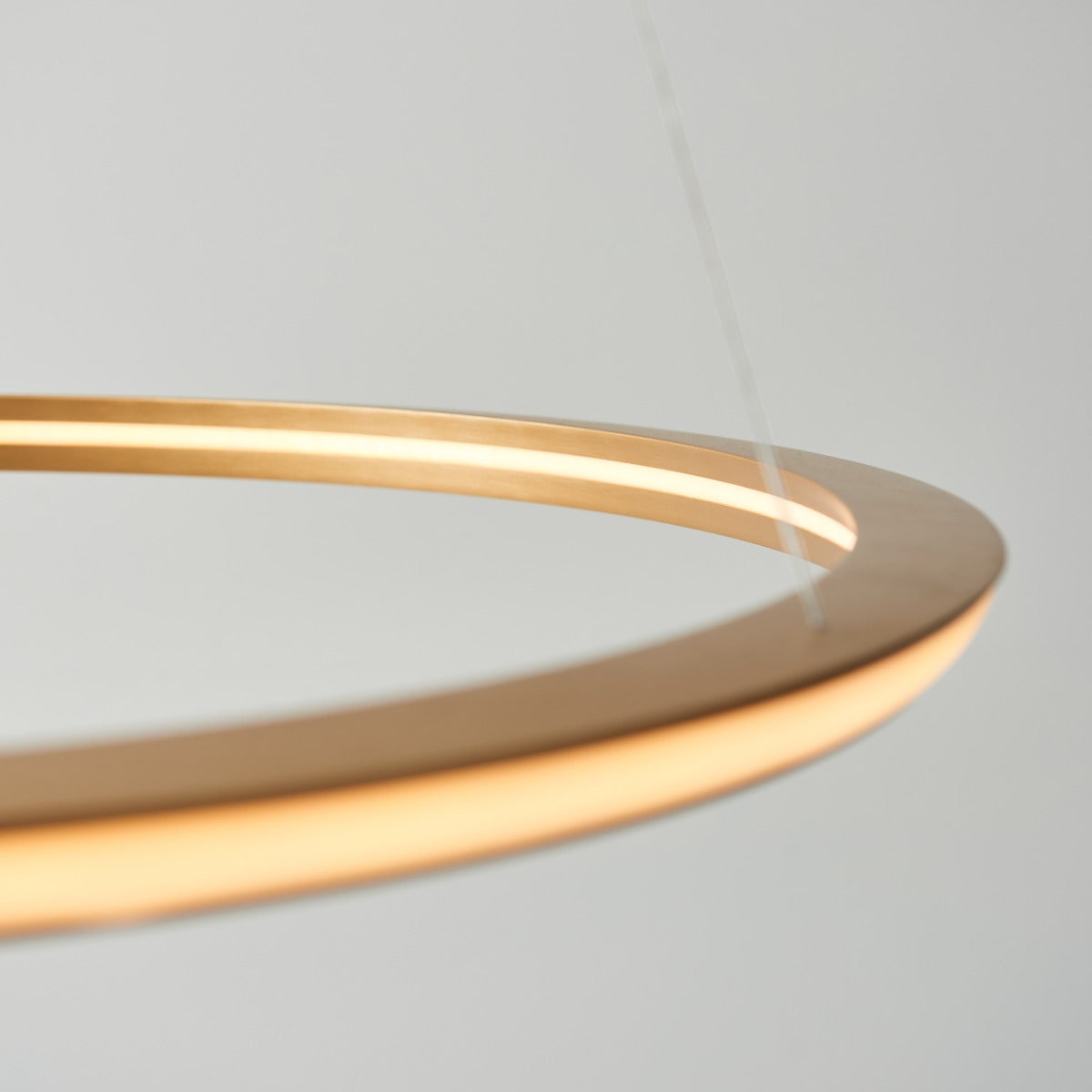Novena Capela 1 Light Ring Pendant Light Satin Gold Paint White Silicone