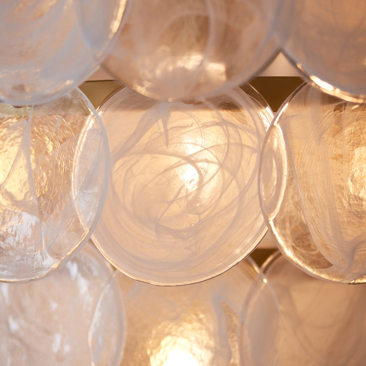 Novena Capinha 9 Light Pendant Light Antique Gold with White Clear Glass