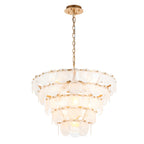 Novena Capinha 9 Light Pendant Light Antique Gold with White Clear Glass