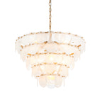 Novena Capinha 9 Light Pendant Light Antique Gold with White Clear Glass