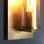 Novena Caroli 1 Light Wall Light Antique Brass Clear Glass