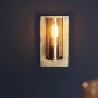 Novena Caroli 1 Light Wall Light Antique Brass Clear Glass