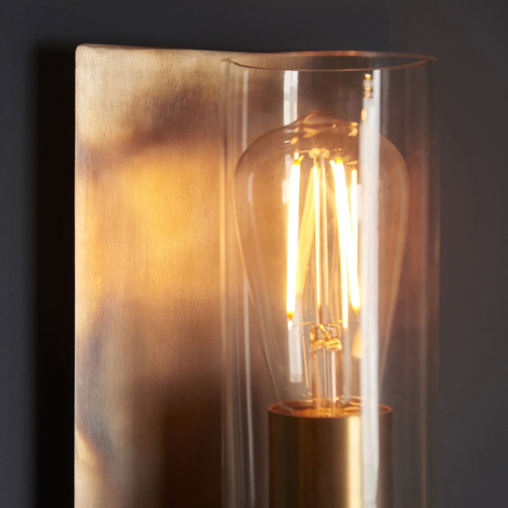 Novena Caroli 1 Light Wall Light Bronze Clear Glass