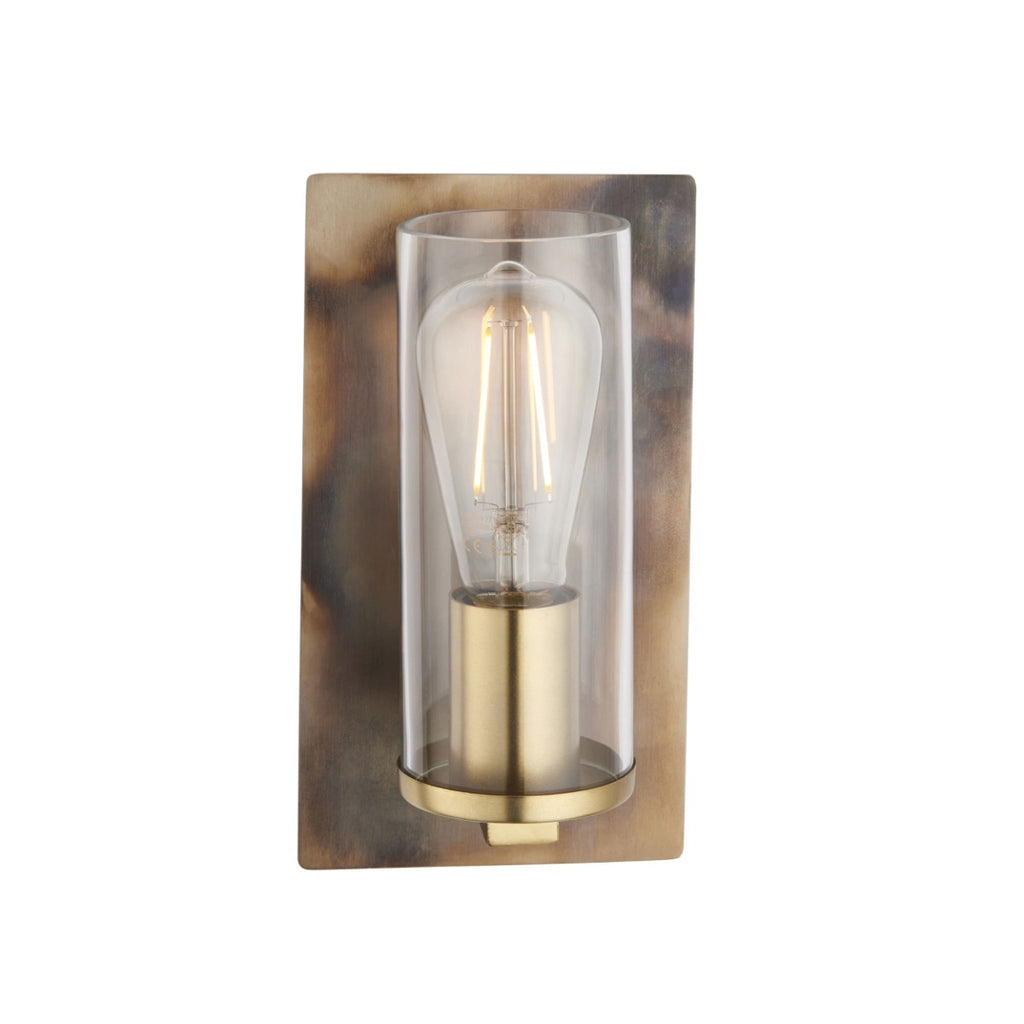 Novena Caroli 1 Light Wall Light Bronze Clear Glass