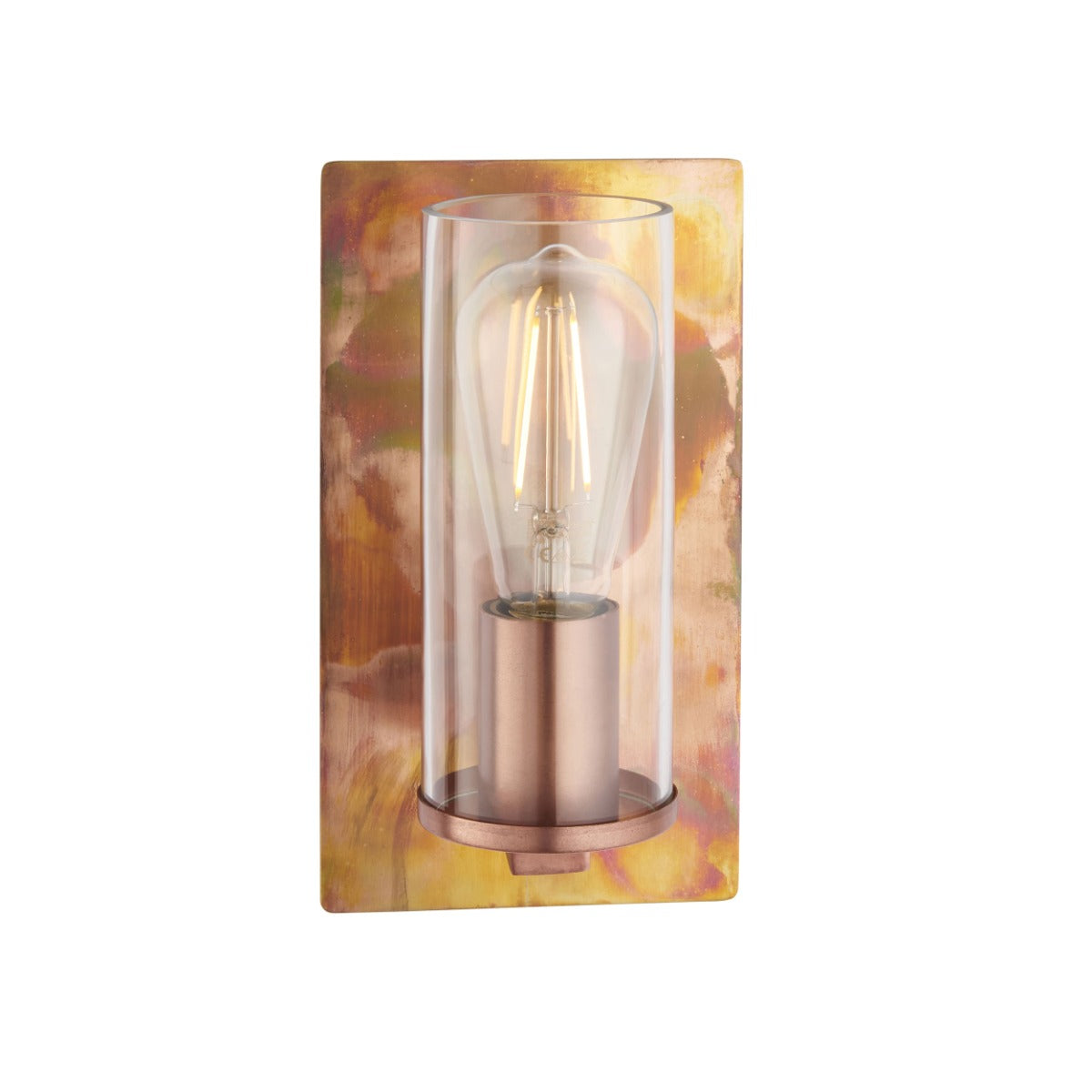 Novena Caroli 1 Light Wall Light Copper Clear Glass