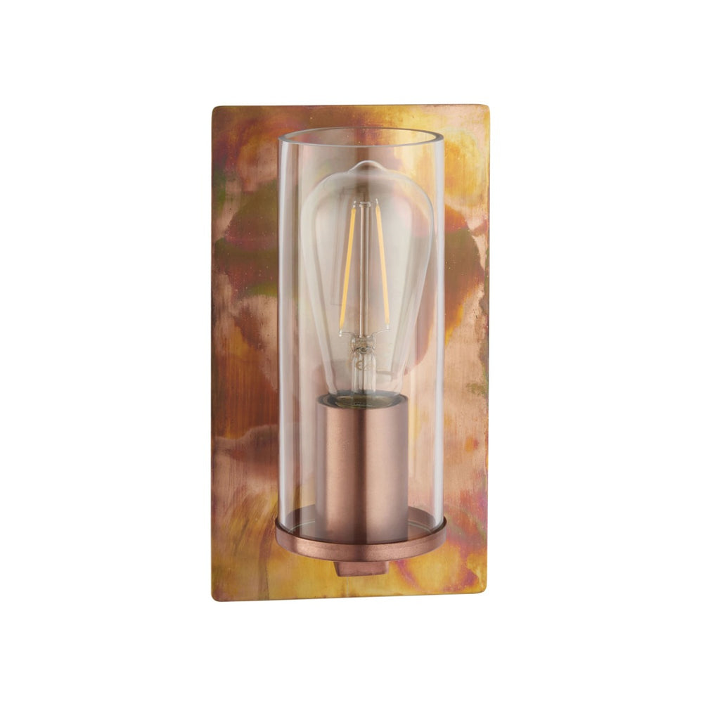 Novena Caroli 1 Light Wall Light Copper Clear Glass