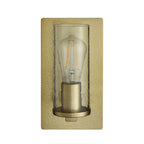 Novena Caroli 1 Light Wall Light Hammered Brass Clear Glass