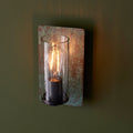 Novena Caroli 1 Light Wall Light Verdigris Bronze Clear Glass