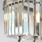Novena Caroli 3 Light Semi Flush Ceiling Light Clear Cut Glass Antique Brass