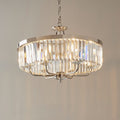 Novena Caroli 6 Light Pendant Light Clear Cut Glass Bright Nickel Plate