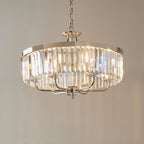 Novena Caroli 6 Light Pendant Light Clear Cut Glass Bright Nickel Plate