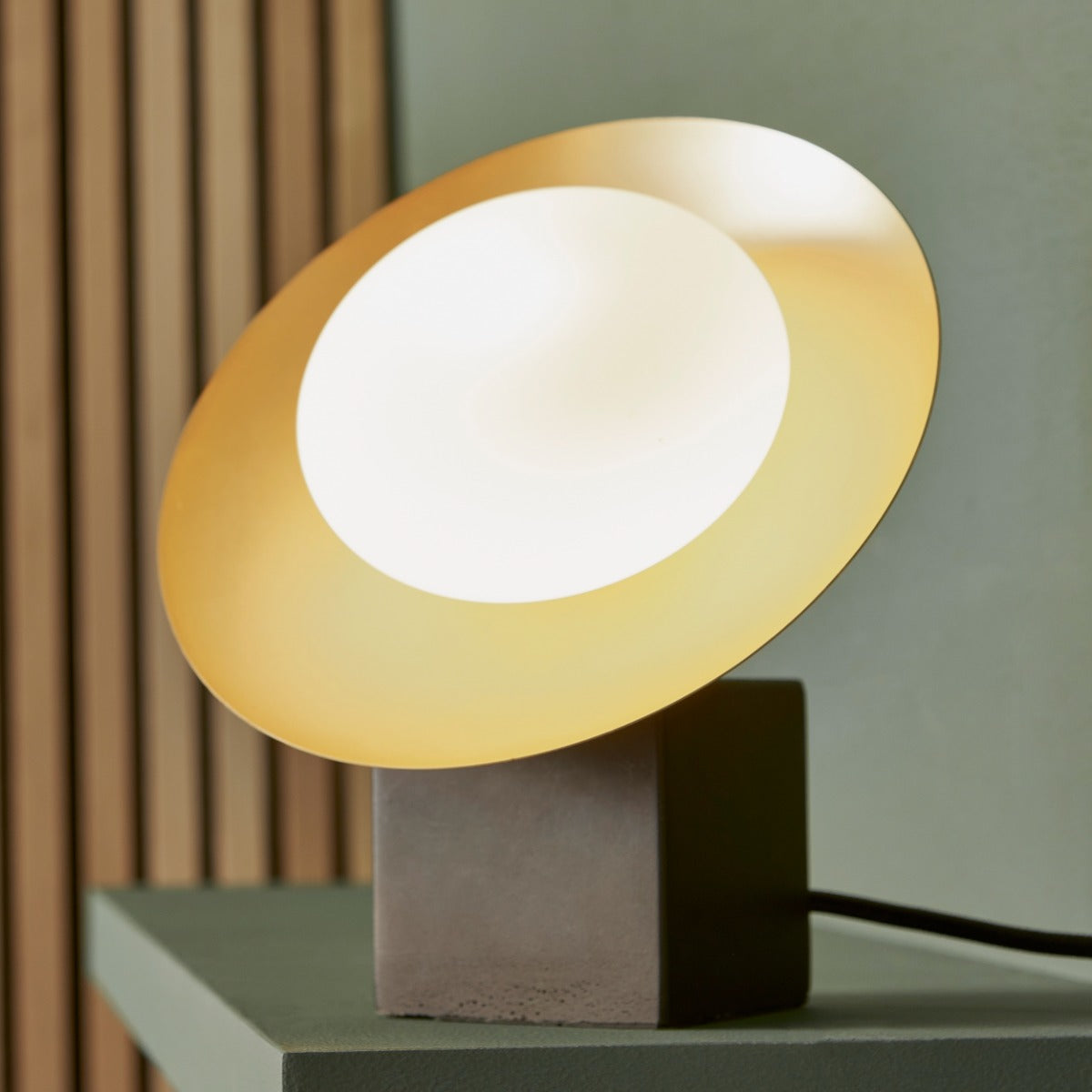 Novena Celada 1 Light Table Lamp Gold Dark Bronze with Opal Glass