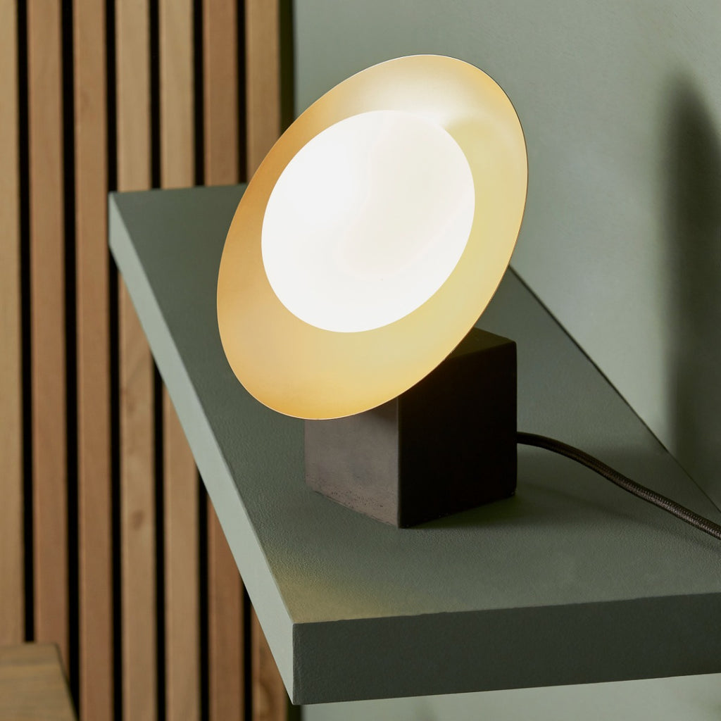 Novena Celada 1 Light Table Lamp Gold Dark Bronze with Opal Glass