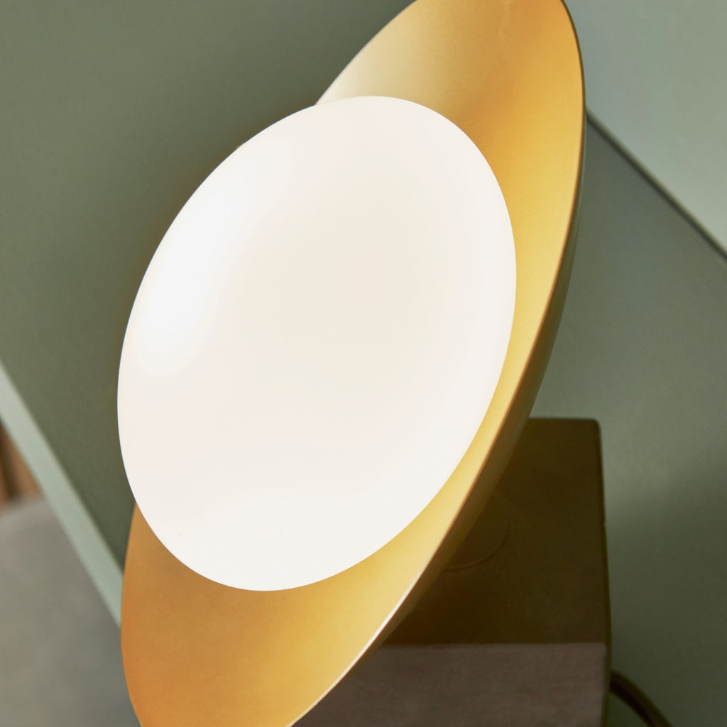 Novena Celada 1 Light Table Lamp Gold Dark Bronze with Opal Glass