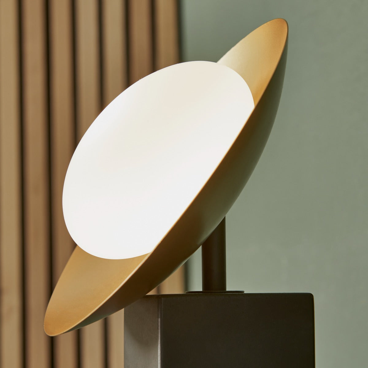 Novena Celada 1 Light Table Lamp Gold Dark Bronze with Opal Glass