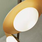 Novena Celada 3 Light Floor Lamp Gold Dark Bronze With Opal Glass