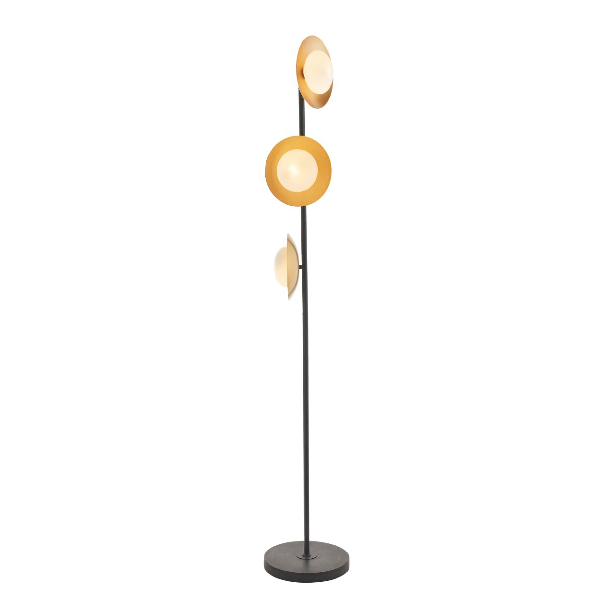 Novena Celada 3 Light Floor Lamp Gold Dark Bronze With Opal Glass