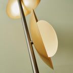 Novena Celada 3 Light Floor Lamp Gold Dark Bronze With Opal Glass