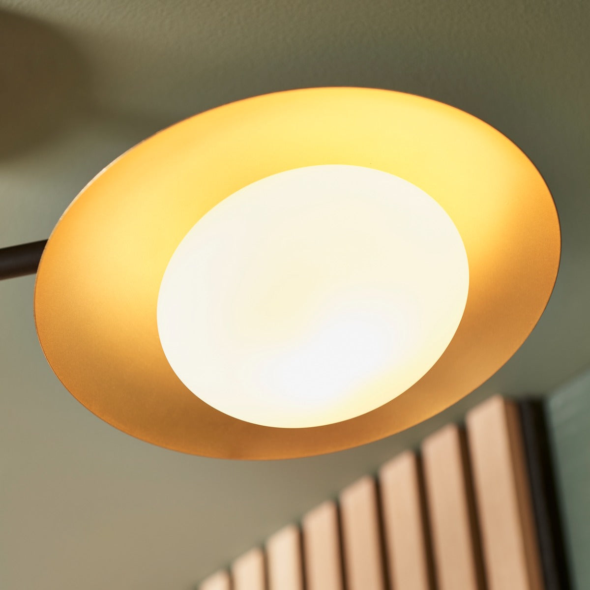 Novena Celada 3 Light Semi Flush Ceiling Light Gold Dark Bronze with Opal Glass