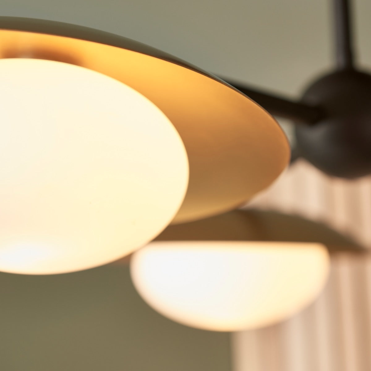Novena Celada 3 Light Semi Flush Ceiling Light Gold Dark Bronze with Opal Glass