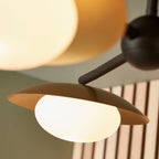 Novena Celada 3 Light Semi Flush Ceiling Light Gold Dark Bronze with Opal Glass