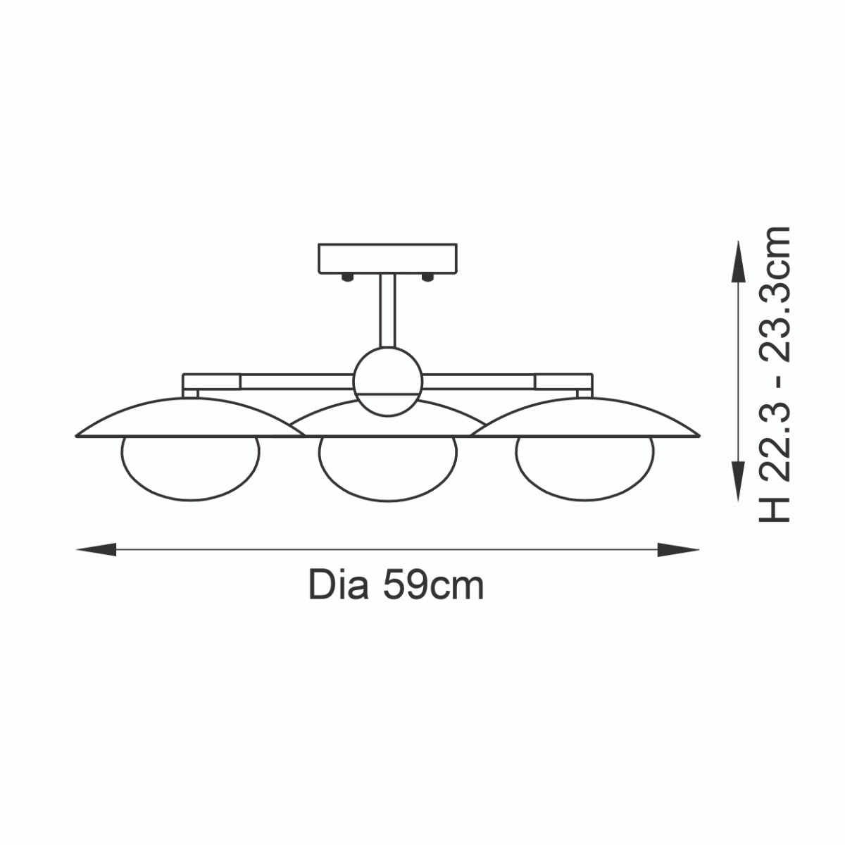 Novena Celada 3 Light Semi Flush Ceiling Light Gold Dark Bronze with Opal Glass