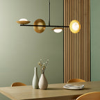 Novena Celada 4 Light Pendant Light Gold Dark Bronze with Opal Glass