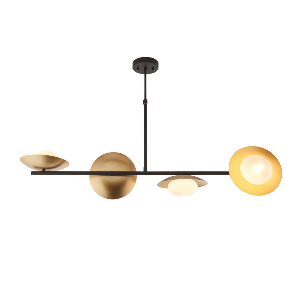 Novena Celada 4 Light Pendant Light Gold Dark Bronze with Opal Glass