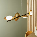 Novena Celada 4 Light Pendant Light Gold Dark Bronze with Opal Glass