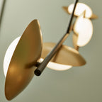 Novena Celada 4 Light Pendant Light Gold Dark Bronze with Opal Glass