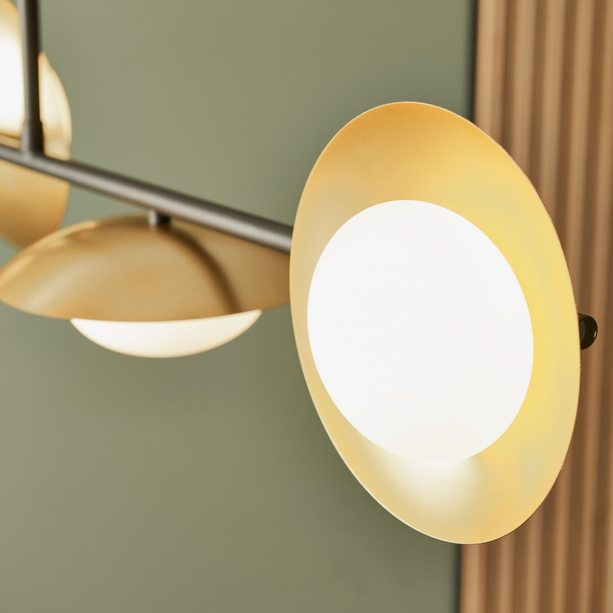 Novena Celada 4 Light Pendant Light Gold Dark Bronze with Opal Glass