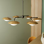 Novena Celada 6 Light Semi Flush Ceiling Light Gold Dark Bronze with Opal Glass