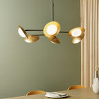 Novena Celada 6 Light Semi Flush Ceiling Light Gold Dark Bronze with Opal Glass