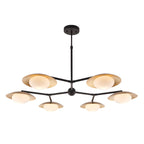 Novena Celada 6 Light Semi Flush Ceiling Light Gold Dark Bronze with Opal Glass