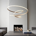 Novena Cervos 1 Light Spiral Pendant Light Satin Gold White Silicone