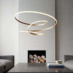 Novena Cervos 1 Light Spiral Pendant Light Satin Gold White Silicone