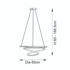 Novena Cervos 1 Light Spiral Pendant Light Satin Gold White Silicone
