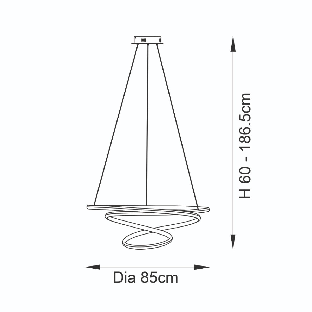 Novena Cervos 1 Light Spiral Pendant Light Satin Gold White Silicone