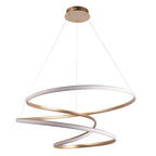 Novena Cervos 1 Light Spiral Pendant Light Satin Gold White Silicone