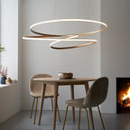 Novena Cervos Extra Large Spiral 1 Light Pendant Light Satin Gold White Silicone