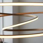 Novena Cervos Extra Large Spiral 1 Light Pendant Light Satin Gold White Silicone