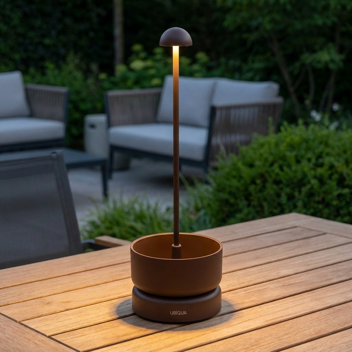 Novena Cesta Cordless Rechargeable Portable Lamp, Corten