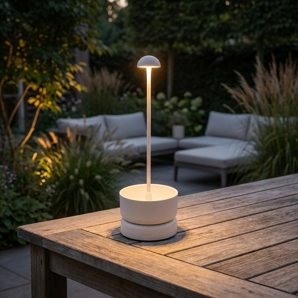 Novena Cesta Cordless Rechargeable Portable Lamp, White
