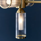 Novena Cima 13 Light Pendant Light Clear Frosted Glass Satin Brass