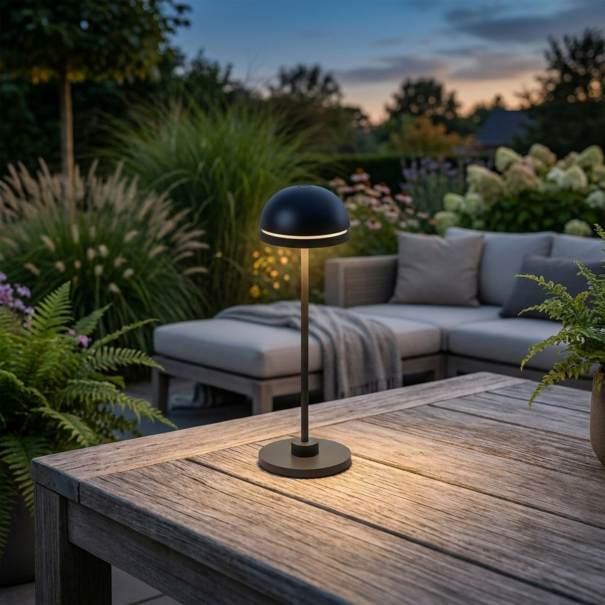 Novena Coppa Duo Cordless Rechargeable Table Lamp, Black