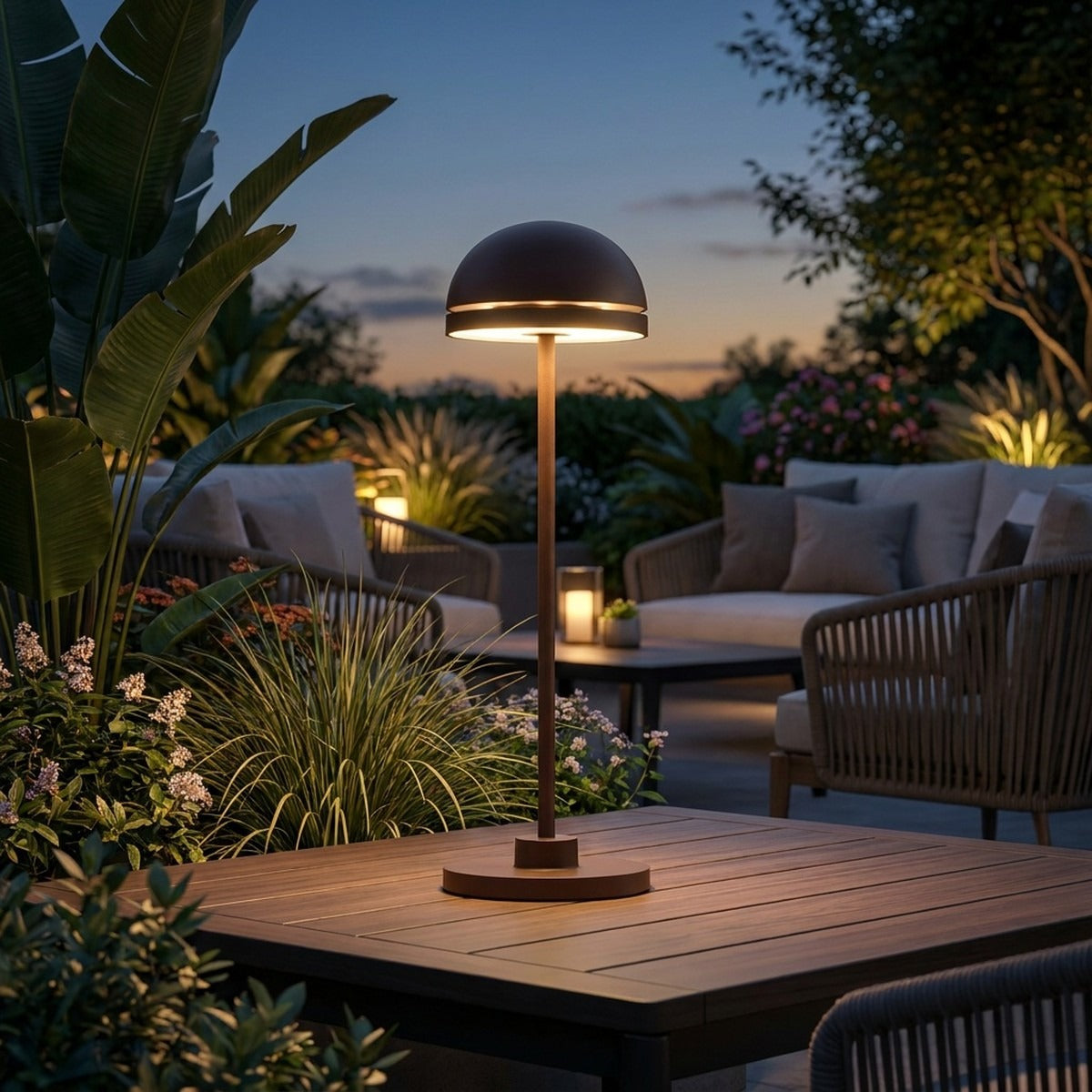 Novena Coppa Duo Cordless Rechargeable Table Lamp, Corten
