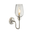 Novena Cortico 1 Light Wall Light Bright Nickel Plate Clear Glass